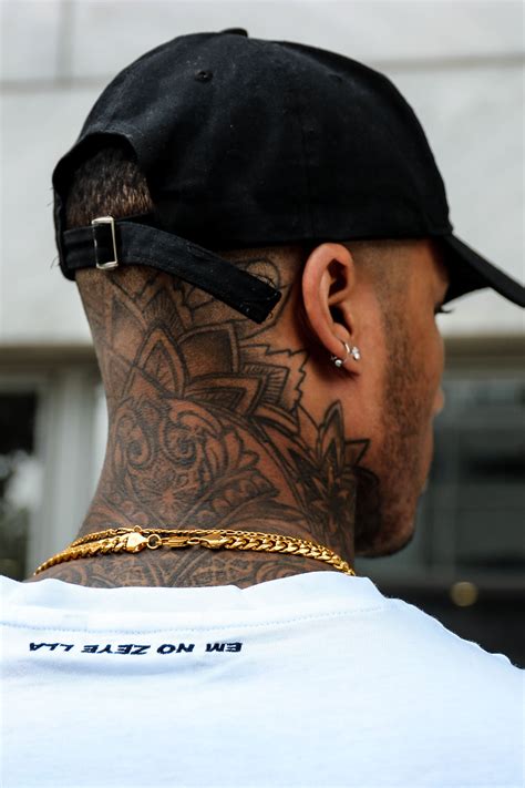 back of the neck tattoos men's|unique neck tattoos men.